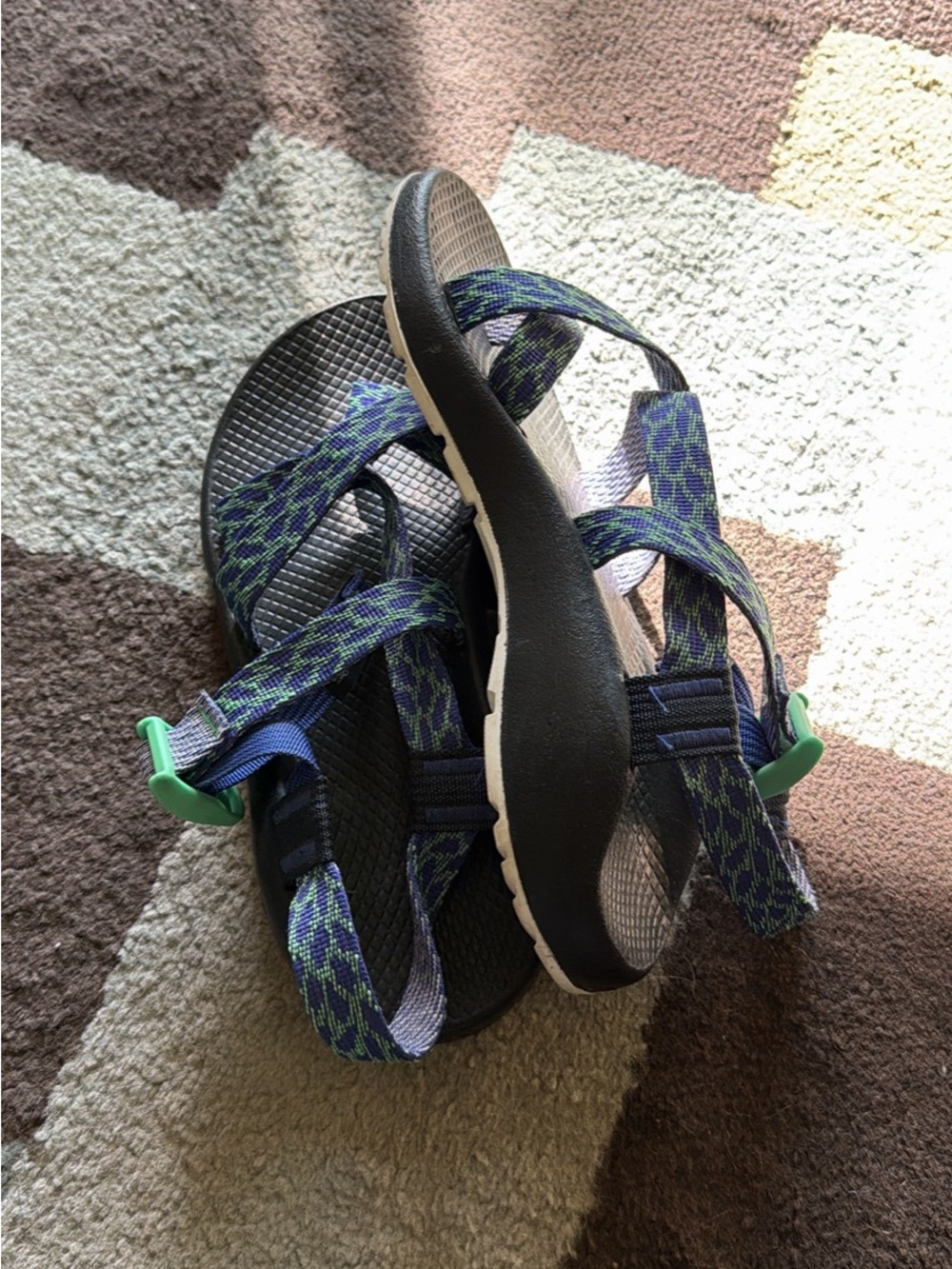 Chaco Blue and Green Strappy Sandals